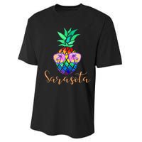 Sarasota Florida Tropical Funny Pineapple Summer Sunglasses Performance Sprint T-Shirt