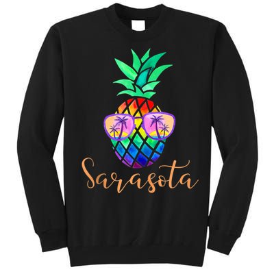 Sarasota Florida Tropical Funny Pineapple Summer Sunglasses Tall Sweatshirt