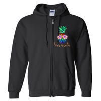 Sarasota Florida Tropical Funny Pineapple Summer Sunglasses Full Zip Hoodie