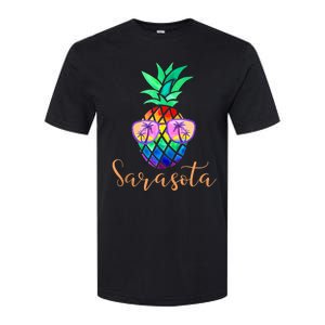 Sarasota Florida Tropical Funny Pineapple Summer Sunglasses Softstyle CVC T-Shirt