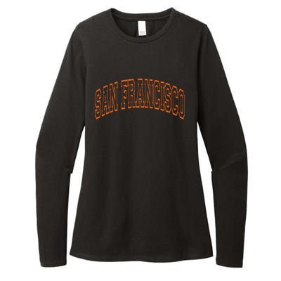 San Francisco Text Womens CVC Long Sleeve Shirt