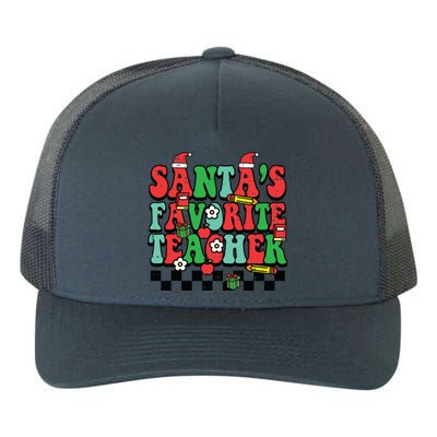 Santas Favorite Teacher Retro Groovy Christmas Xmas Women Yupoong Adult 5-Panel Trucker Hat