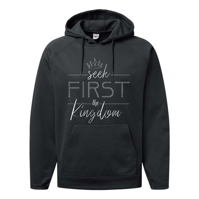 Seek First The Kingdom Of God Christian Performance Fleece Hoodie