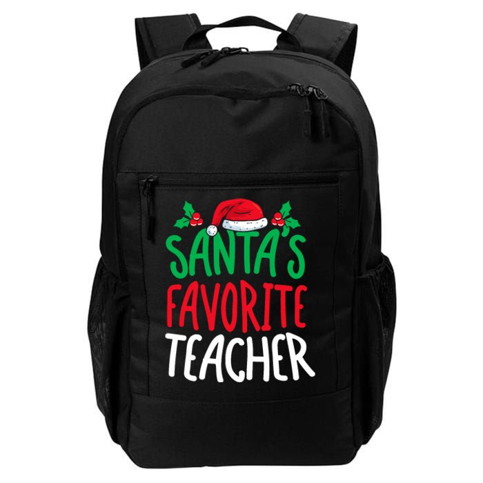 SantaS Favorite Teacher Christmas Day School Educator Daily Commute Backpack