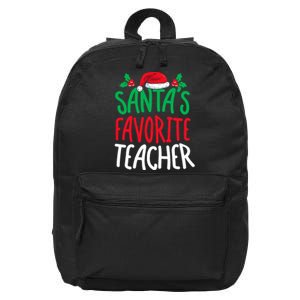 SantaS Favorite Teacher Christmas Day School Educator 16 in Basic Backpack