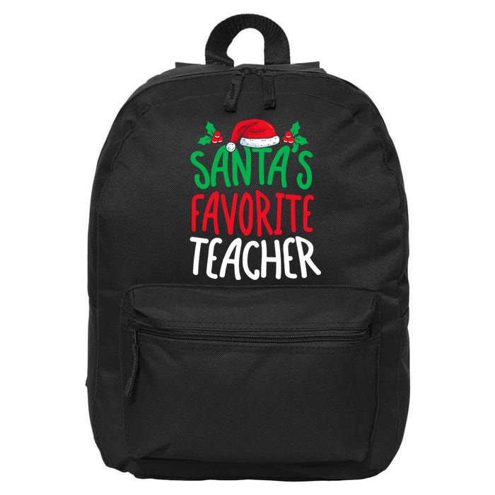 SantaS Favorite Teacher Christmas Day School Educator 16 in Basic Backpack