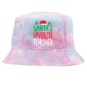 SantaS Favorite Teacher Christmas Day School Educator Tie-Dyed Bucket Hat