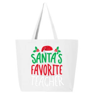 SantaS Favorite Teacher Christmas Day School Educator 25L Jumbo Tote