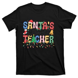 SantaS Favorite Teacher Christmas Lights Holiday Party T-Shirt