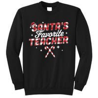 SantaS Favorite Teacher Christmas Santa Hat Candy Cane Xmas Sweatshirt