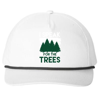 Speak For The Trees Earth Day Environtal Awareness Meaningful Gift Snapback Five-Panel Rope Hat