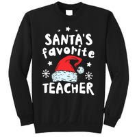 Santas Favorite Teacher Christmas Santa Hat Xmas Sweatshirt