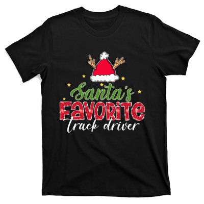 SantaS Favorite Truck Driver Christmas Funny Xmas T-Shirt