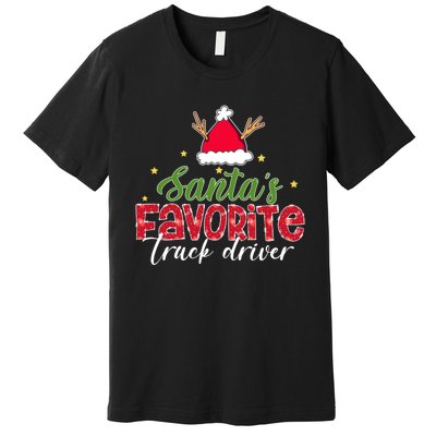 SantaS Favorite Truck Driver Christmas Funny Xmas Premium T-Shirt