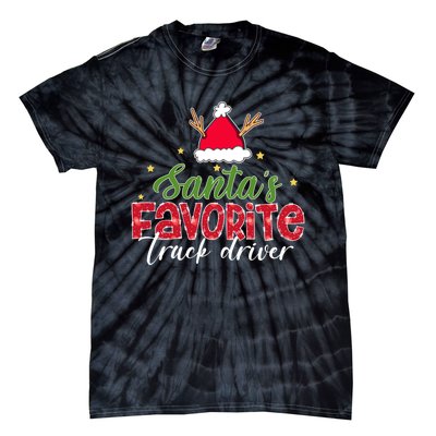 SantaS Favorite Truck Driver Christmas Funny Xmas Tie-Dye T-Shirt