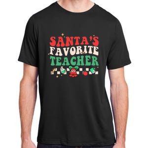 Santas Favorite Teacher Groovy Retro Christmas Adult ChromaSoft Performance T-Shirt