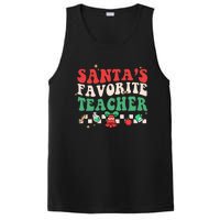 Santas Favorite Teacher Groovy Retro Christmas PosiCharge Competitor Tank