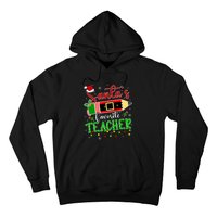 SantaS Favorite Teacher Funny Christmas Pen Santa Hat Light Hoodie