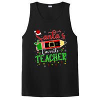 SantaS Favorite Teacher Funny Christmas Pen Santa Hat Light PosiCharge Competitor Tank