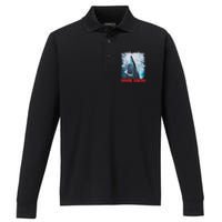 Shoot For The Moon Cute Artwork Performance Long Sleeve Polo