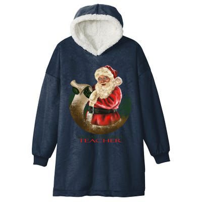 SantaS Favorite Teacher Cool Gift Hooded Wearable Blanket