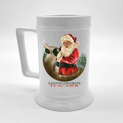 SantaS Favorite Teacher Cool Gift Beer Stein