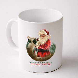 SantaS Favorite Teacher Cool Gift Coffee Mug