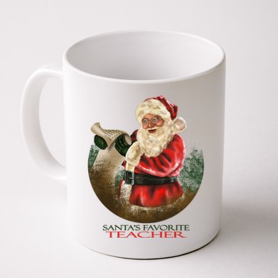 SantaS Favorite Teacher Cool Gift Coffee Mug