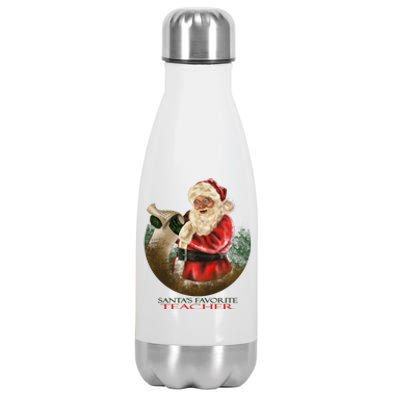 SantaS Favorite Teacher Cool Gift Stainless Steel Insulated Water Bottle