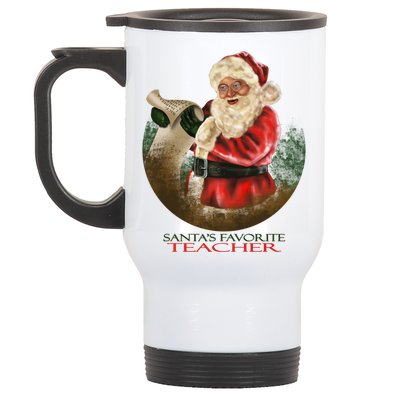 SantaS Favorite Teacher Cool Gift Stainless Steel Travel Mug