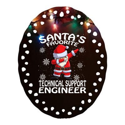 SantaS Favorite Technical Support Engineer Christmas Gift Ceramic Oval Ornament