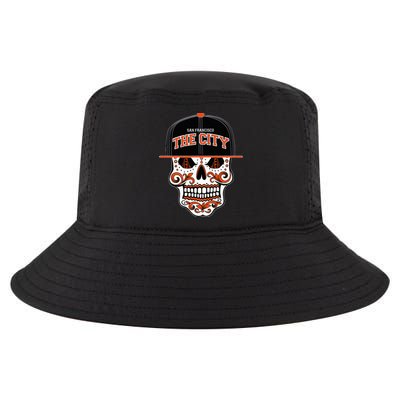 San Francisco The City Sugar Skull Bay Bridge Golden Gate Cool Comfort Performance Bucket Hat