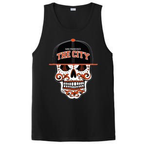 San Francisco The City Sugar Skull Bay Bridge Golden Gate PosiCharge Competitor Tank