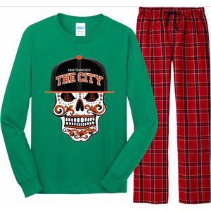 San Francisco The City Sugar Skull Bay Bridge Golden Gate Long Sleeve Pajama Set