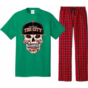 San Francisco The City Sugar Skull Bay Bridge Golden Gate Pajama Set