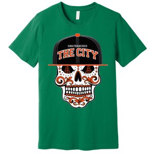 San Francisco The City Sugar Skull Bay Bridge Golden Gate Premium T-Shirt