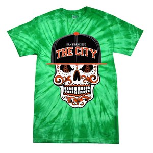 San Francisco The City Sugar Skull Bay Bridge Golden Gate Tie-Dye T-Shirt