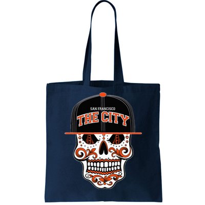 San Francisco The City Sugar Skull Bay Bridge Golden Gate Tote Bag