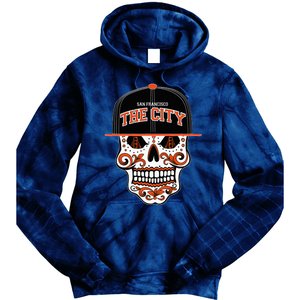 San Francisco The City Sugar Skull Bay Bridge Golden Gate Tie Dye Hoodie