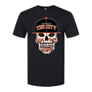 San Francisco The City Sugar Skull Bay Bridge Golden Gate Softstyle CVC T-Shirt