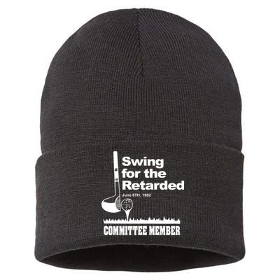 Swing For The Retarded Sustainable Knit Beanie