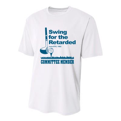 Swing For The Retarded Youth Performance Sprint T-Shirt