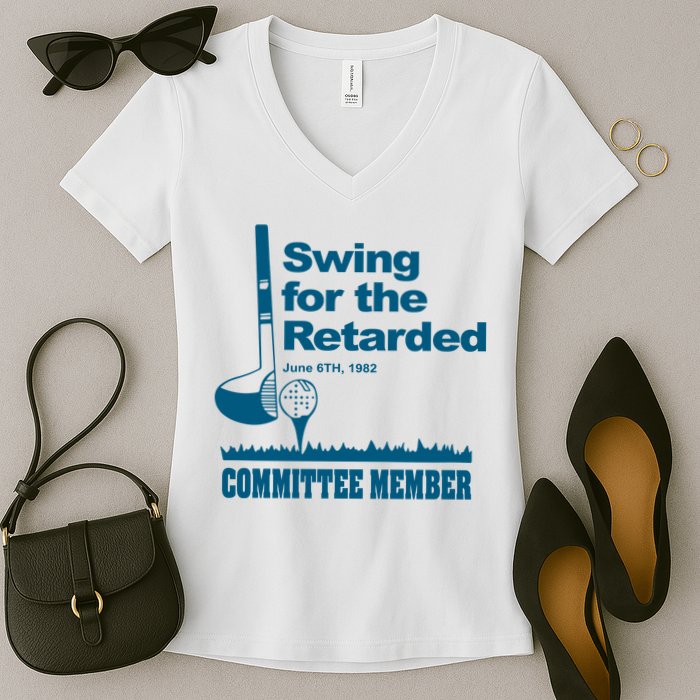 Swing For The Retarded Women's V-Neck T-Shirt