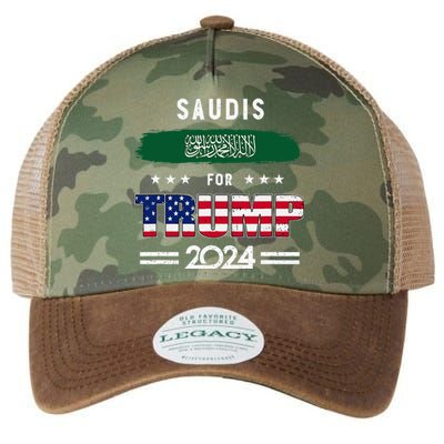 Saudis For Trump 2024 Saudi Arabia Flag Patriotic Supporter Legacy Tie Dye Trucker Hat