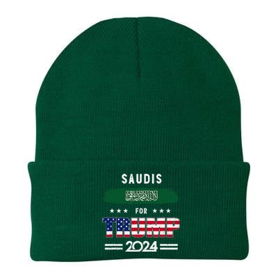 Saudis For Trump 2024 Saudi Arabia Flag Patriotic Supporter Knit Cap Winter Beanie