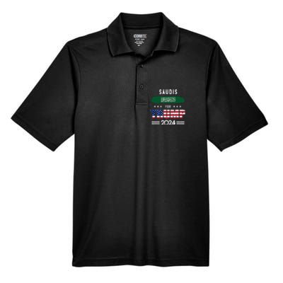 Saudis For Trump 2024 Saudi Arabia Flag Patriotic Supporter Men's Origin Performance Pique Polo