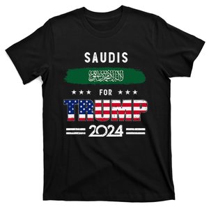 Saudis For Trump 2024 Saudi Arabia Flag Patriotic Supporter T-Shirt