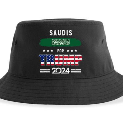 Saudis For Trump 2024 Saudi Arabia Flag Patriotic Supporter Sustainable Bucket Hat