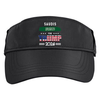 Saudis For Trump 2024 Saudi Arabia Flag Patriotic Supporter Adult Drive Performance Visor