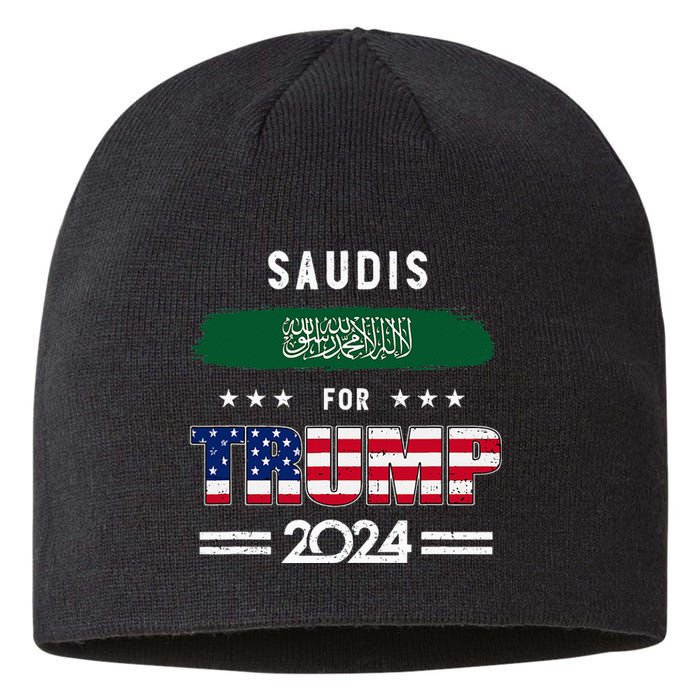 Saudis For Trump 2024 Saudi Arabia Flag Patriotic Supporter Sustainable Beanie